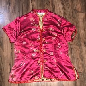 Chinese pink costume shirt size medium